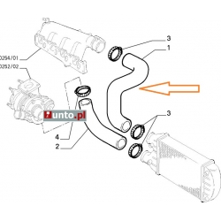 Wąż rura intercoolera Bravo, Brava, Marea 1.9 JTD -  46547818