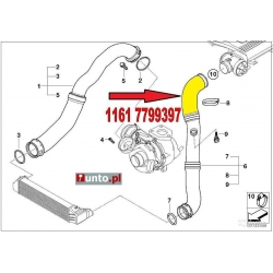 Wąż intercoolera BMW 3 E46 - 11617791393, 11617799397