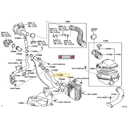 Wąż intercoolera Toyota Carolla 2.0, Verso 2.0, Avensis 2.0 - 17342-27050, 13343D